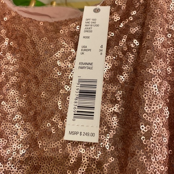 NWT Gianni Bini Juliet Dress Rose Sequin Feminine Fairytale Size 4 - Picture 13 of 17